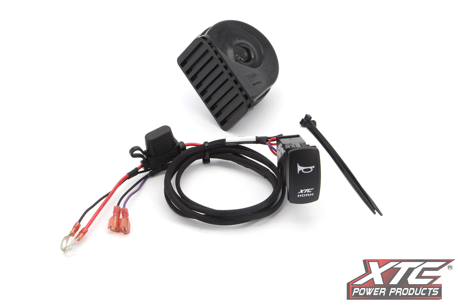 XTC Universal Horn Kit For SXS UTV, Includes Laser Engraved Rocker Switch
